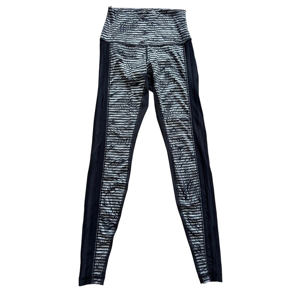 Lululemon Athletica‎ Wunder Under Pant Luxtreme Roll Down Stripe Yoga Black 4 6